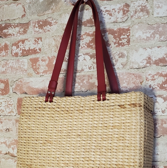 Vintage Patriotic Straw Tote Bag with the American Flag By Straw Studios - Picture 8 of 8